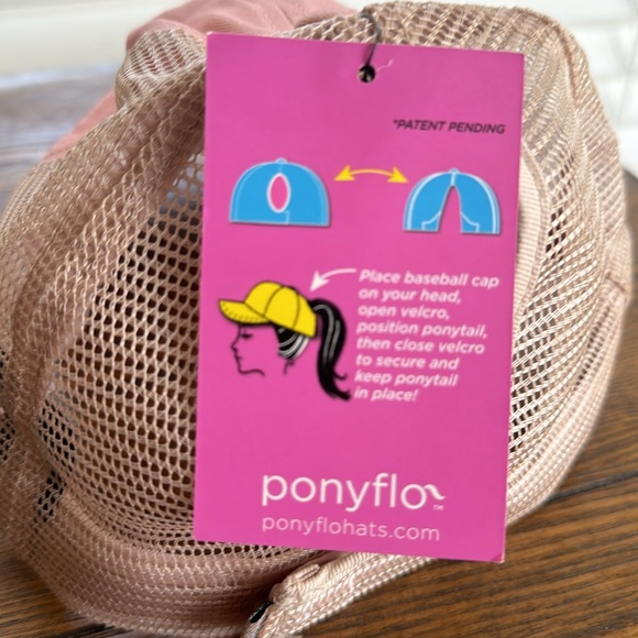 Ponyflo ponytail baseball cap “DOG MOM” pink - Picture 3 of 10